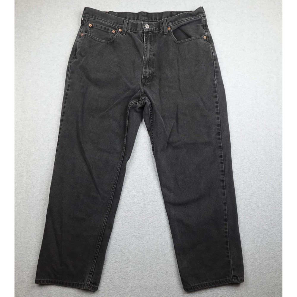 Levis 550 Jeans Mens 38x30 Black Relaxed Fit Tapered Faded Wide Leg Denim Y2K